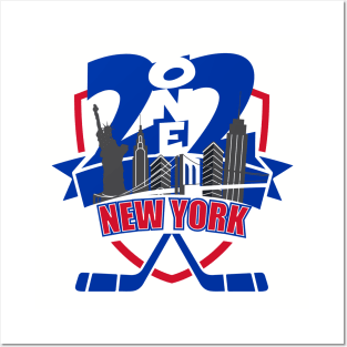 212 New York Hockey Blue/Red Posters and Art